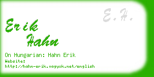 erik hahn business card